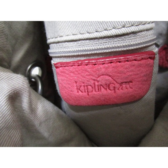 Kipling Medium Size Red Nubuck Leather Hobo Shoulder Handbag - Picture 12 of 12